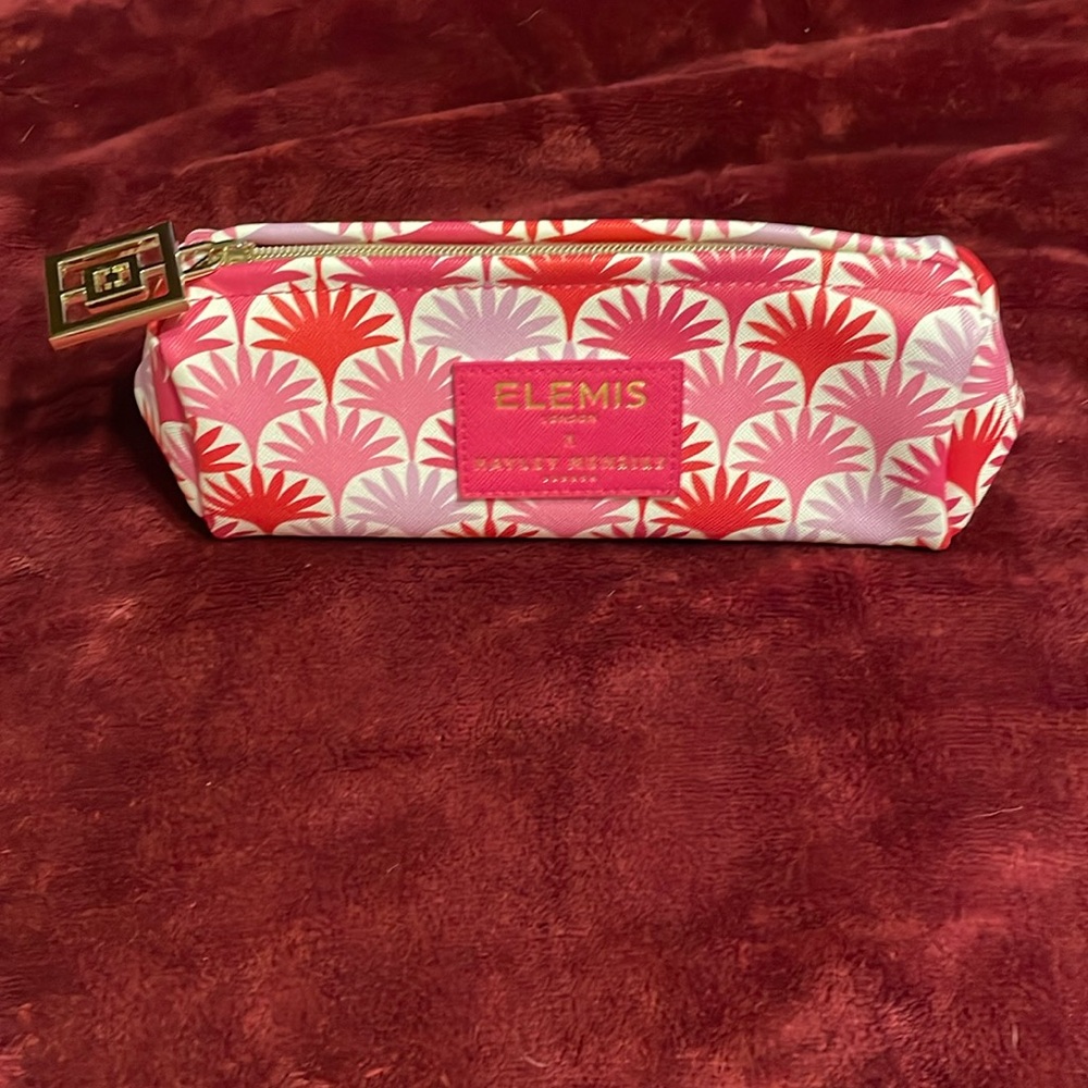 Elemis London x Hayley Menzies London Pink Pattern Makeup Bag Gold Hardware New